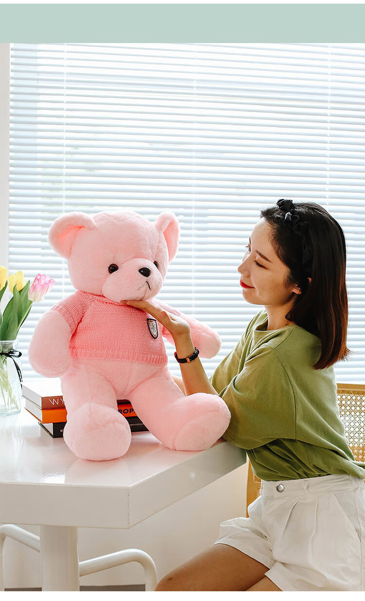 玩具公仔抱抱熊毛衣泰迪熊玩偶布娃娃送女生儿童生日礼物 40厘米穿衣