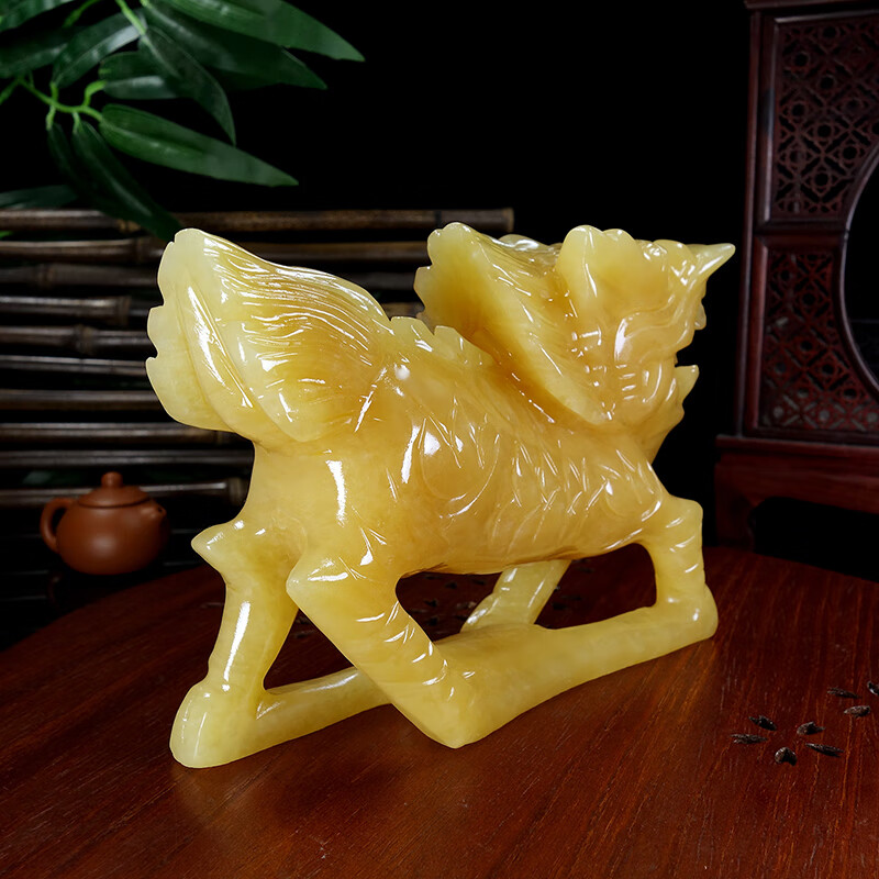 长10厘米一对黄玉麒麟【图片 价格 品牌 报价】-京东