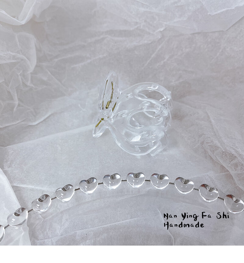 网红高马尾透明小抓夹简约小号黑色盘夹后脑勺马尾夹量少饰1奶白