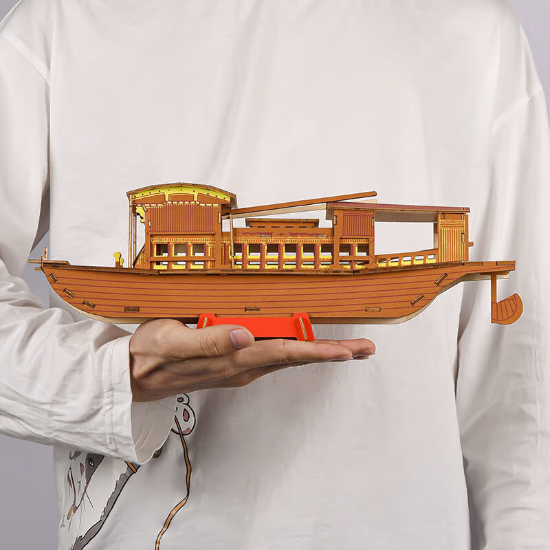 南湖红船嘉兴模型diy儿童手工纪念摆件实木中国风 【纸质版】南湖红船
