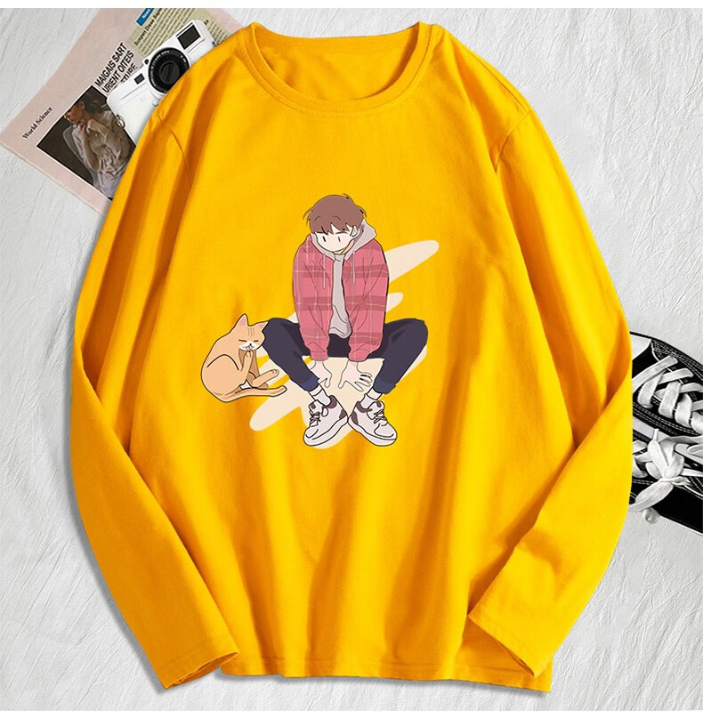 休闲青少年时尚潮牌t恤长袖衣服黑bingo男孩3xl建议170斤185斤可穿