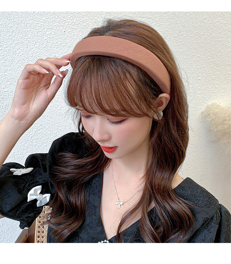 jennie同款海绵发箍外出洗脸头箍复古法式高颅顶发捆发卡发饰 果绿