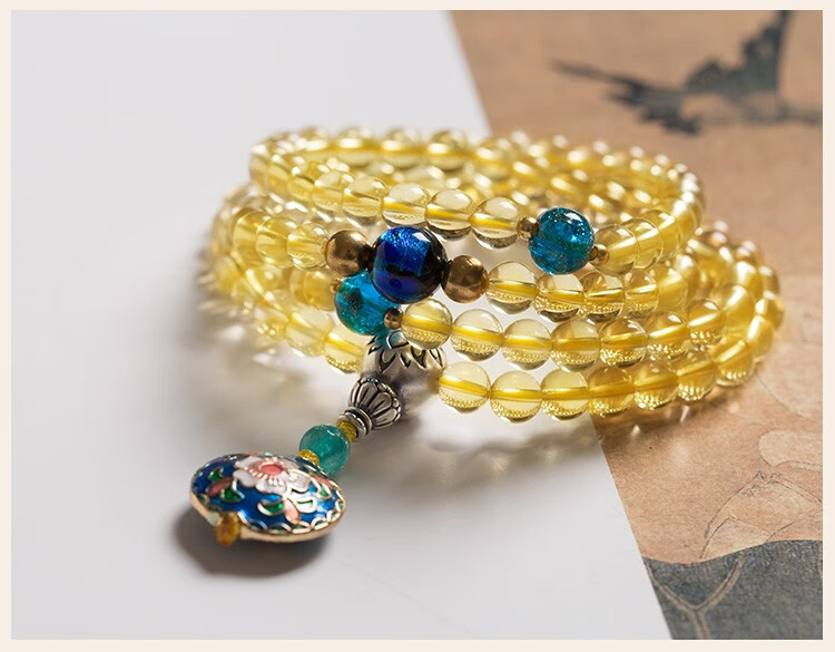 巴西赤黄体男女黄水晶手串 项链或者念珠选8mm 黄水晶 直径8mm【图片