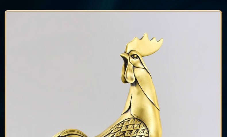 纯铜鸡摆件铜公鸡金鸡生肖家居客厅工艺品店铺装饰品礼招金鸡报喜高26