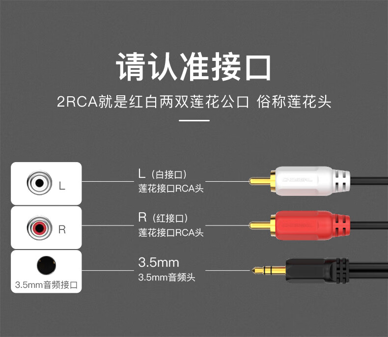 音频线一分二35转双莲花头电脑接功放低音炮音响红白rca线经典款更