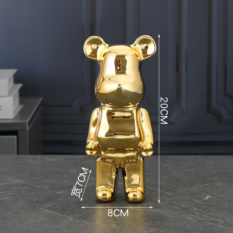 流体暴力熊 网红暴力熊潮玩摆件大容量存钱罐只进不出客厅电视柜电镀