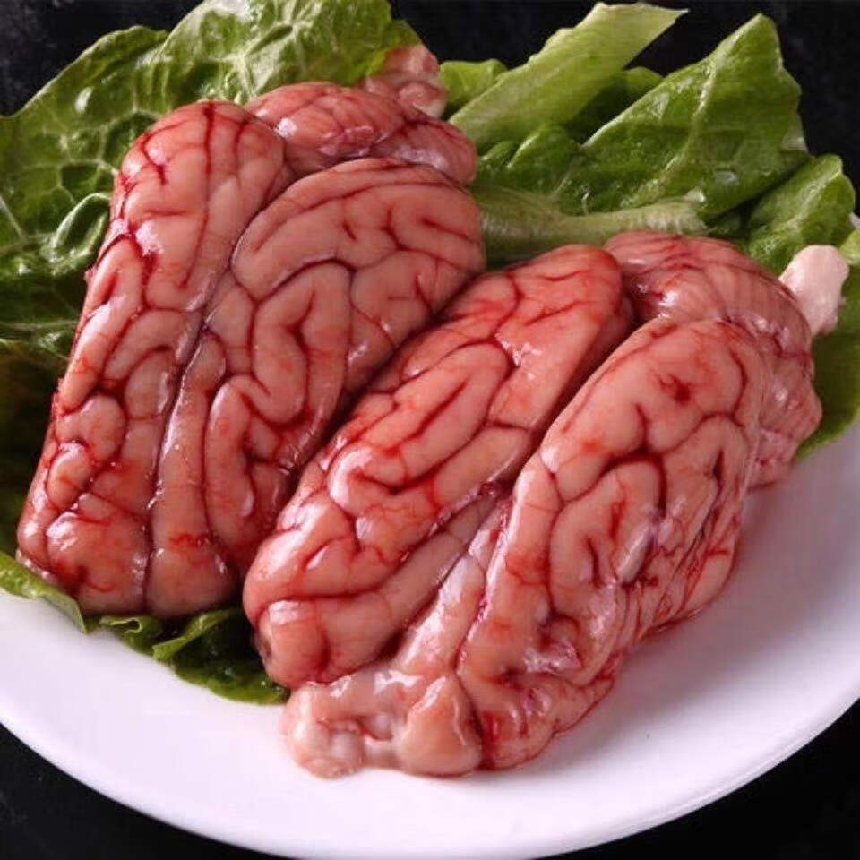 8盒冷冻新鲜猪脑花猪脑子锡纸脑花火锅涮烤猪脑髓顺丰12副猪脑