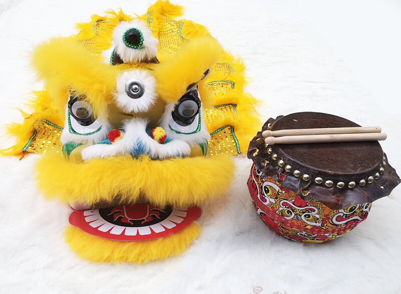 奴诗漫儿童舞狮子春节年会羊毛狮子幼儿园表演道具塑料舞狮醒狮子舞狮