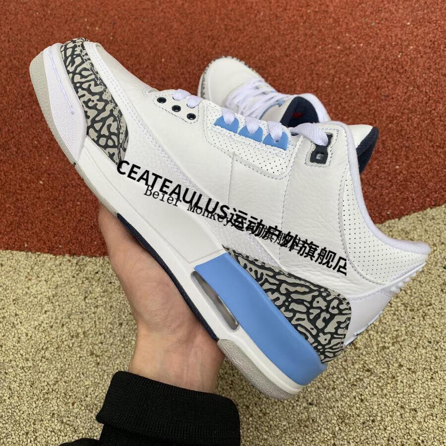 【自营官方旗舰店】aj3 du_low 北卡蓝白蓝爆裂纹男女休闲运动篮球鞋