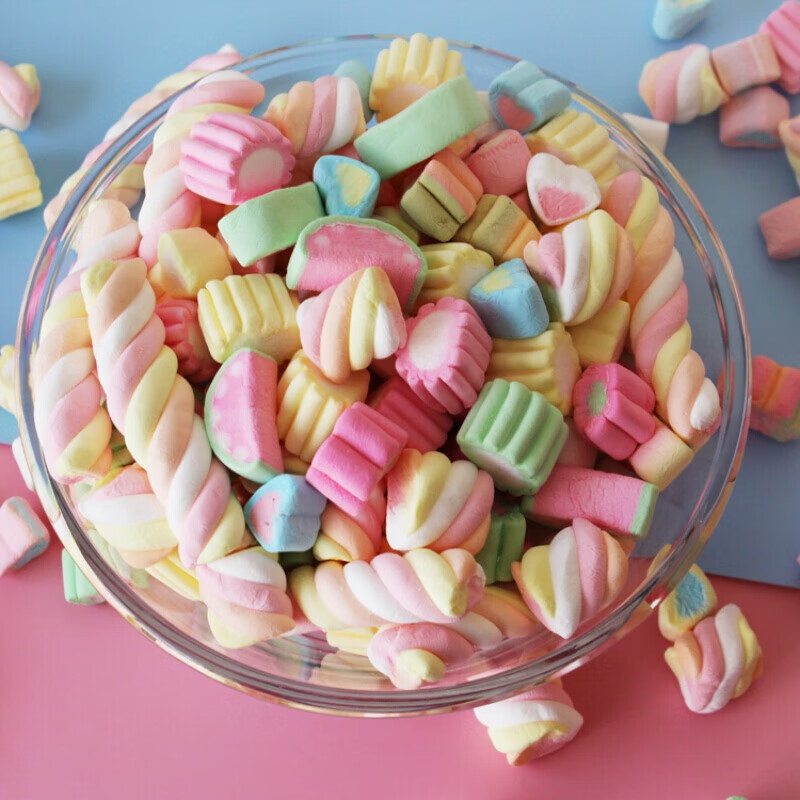 六一节礼物棉花糖可爱散装果味棉花糖儿童零食糖果80g1瓶