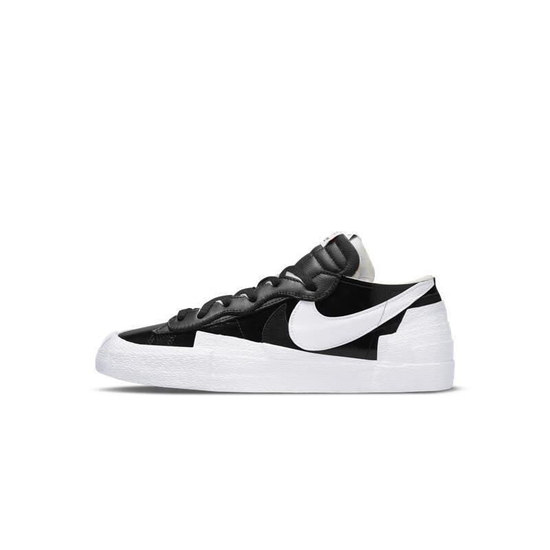 耐克男鞋nike blazer low sacai系列聯名黑白解構開拓者運動板鞋 白色