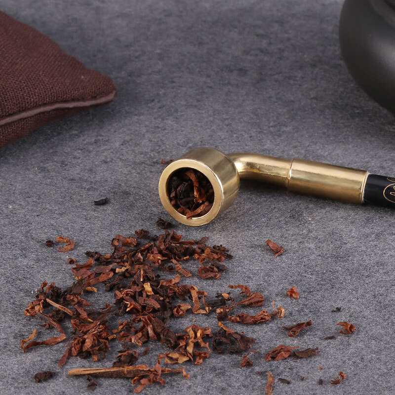 rvje 黄铜烟斗烟长杆复古直式长辈和田红玉烟嘴礼品老式纪晓岚黑杆