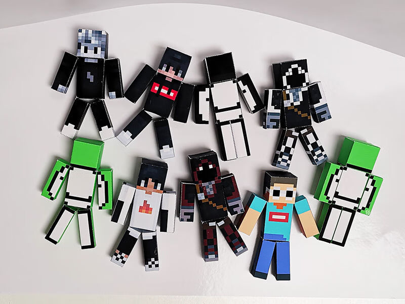 我的周边dream面具公仔挂件可动人物纸模型史蒂夫him摆件玩具孩子的