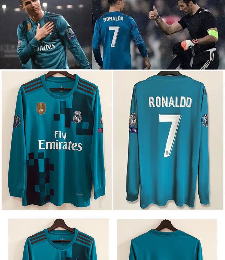 滕讯体育nba专营17-18皇马二客球衣皇马复古欧冠决赛球衣c罗7号球衣