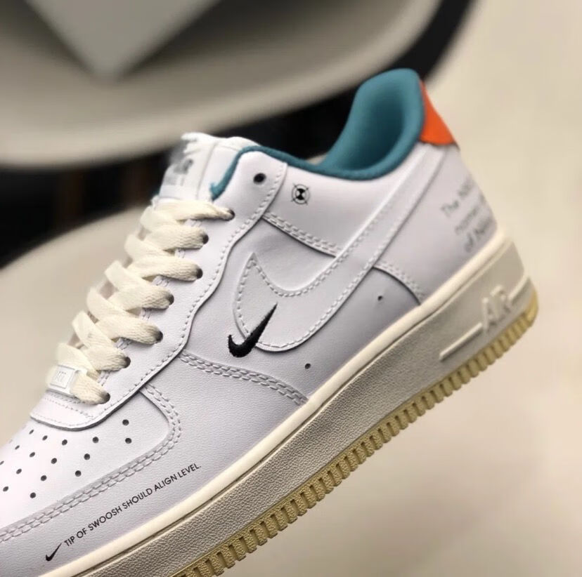 air空军一号af1小ow白绿橙低帮头层皮骨白泼墨涂鸦休闲运动板鞋金属