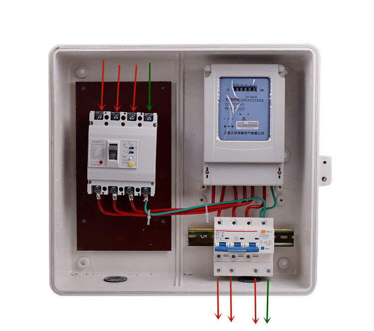 户外玻璃钢一户三相电表箱明装火表箱动力箱强电箱带中控室火型红色