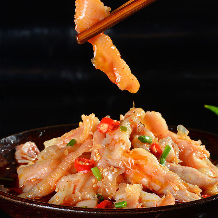 鲜冻无骨鸡爪脱骨鸡爪去骨凤爪麻辣卤味食材酸辣柠檬凤爪1斤尝鲜装