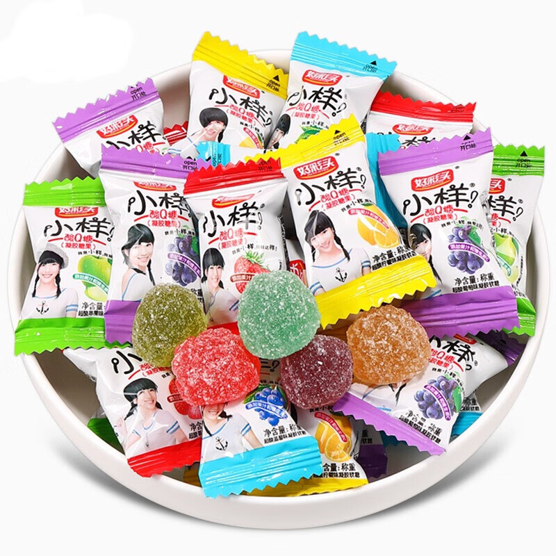 好彩头小样酸q糖混合果汁软糖散装结婚喜糖儿童休闲食糖果 (葡萄味)