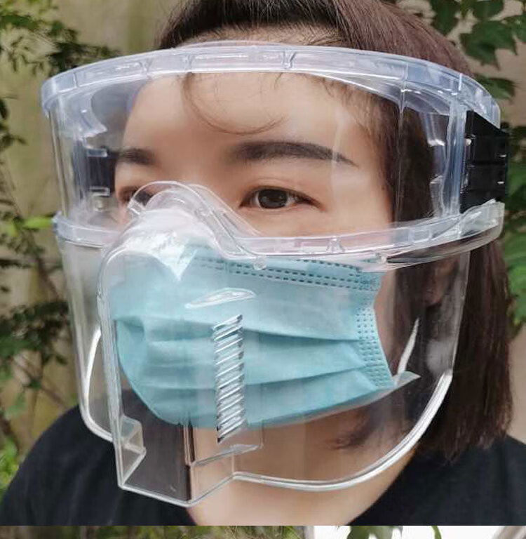 新款塑料面罩塑料高清防飞溅打磨眼镜式打农药高透明防护面罩全脸头罩