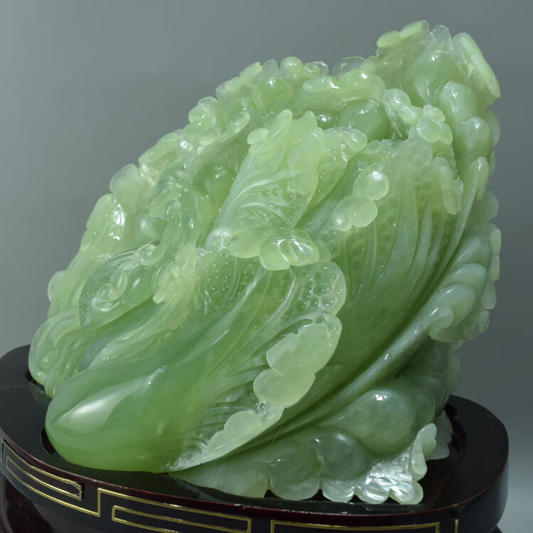 岫玉精品白菜摆件辽宁岫岩玉石摆件原石摆件白菜雕件 11号【图片 价格