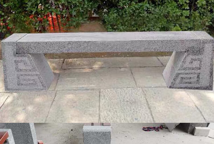 石雕大理石长凳花岗岩石材防腐木长条石椅石凳 户外公园休息坐凳 款式