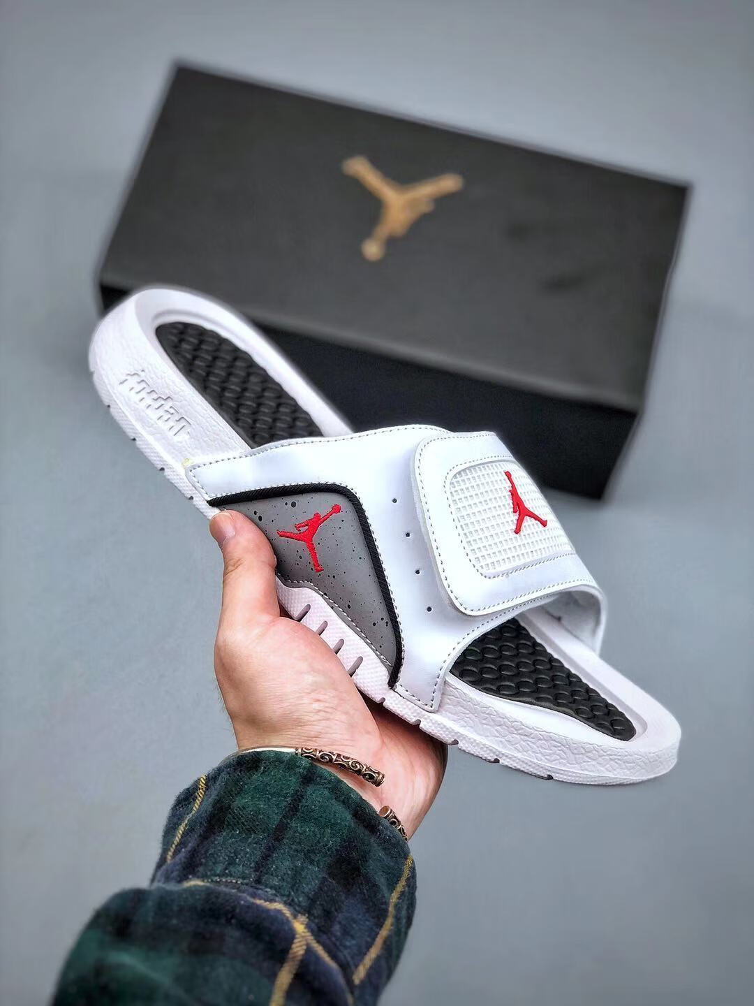 纯原新款aj11运动拖鞋 aj5百搭气垫拖鞋 轻质缓震棉中底运动沙滩拖鞋