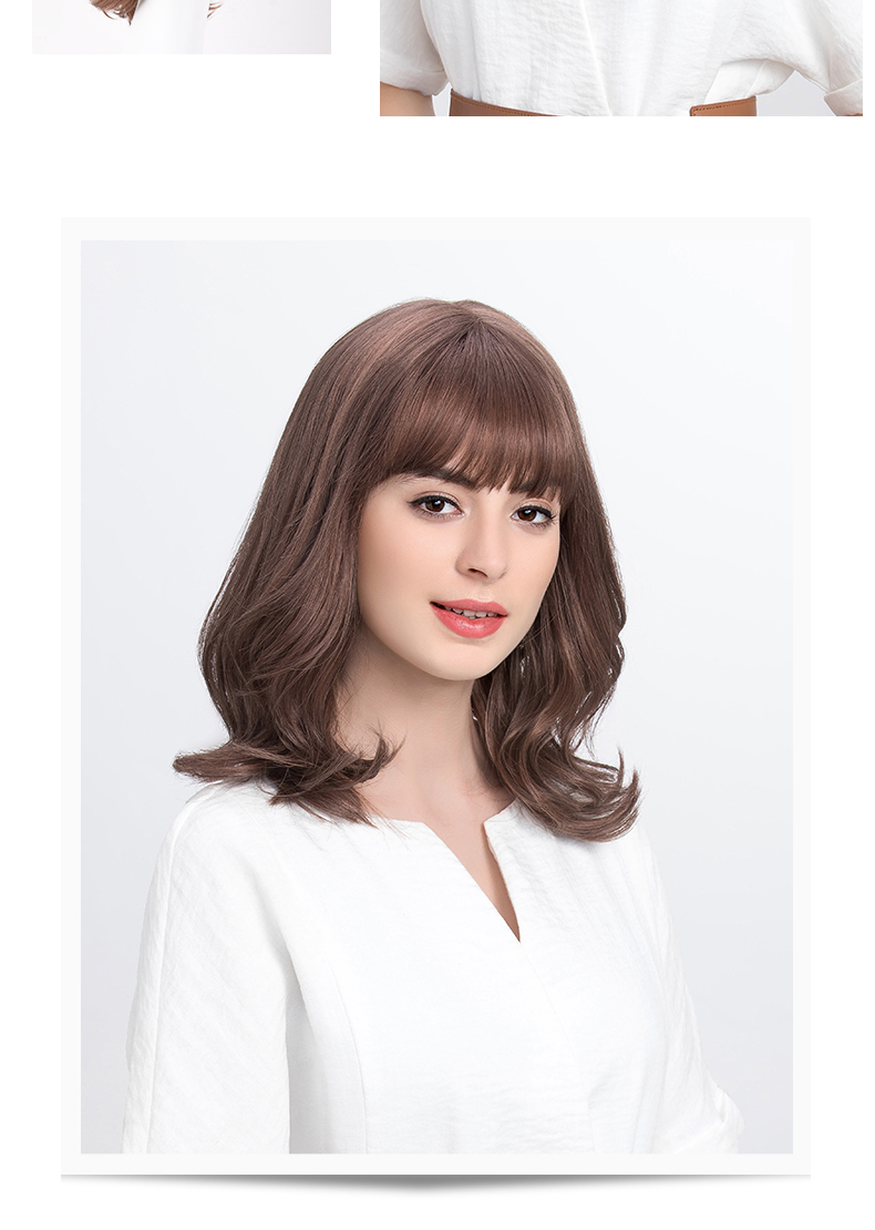 瑞贝卡rebecca假发女中长卷发大波浪齐肩锁骨发空气刘海蓬松自然时尚