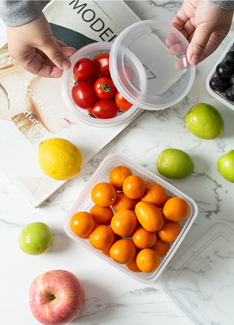 六小狐水果盒便当盒便携外出儿童宝宝外带小饭盒鲜果切装果盒保鲜盒