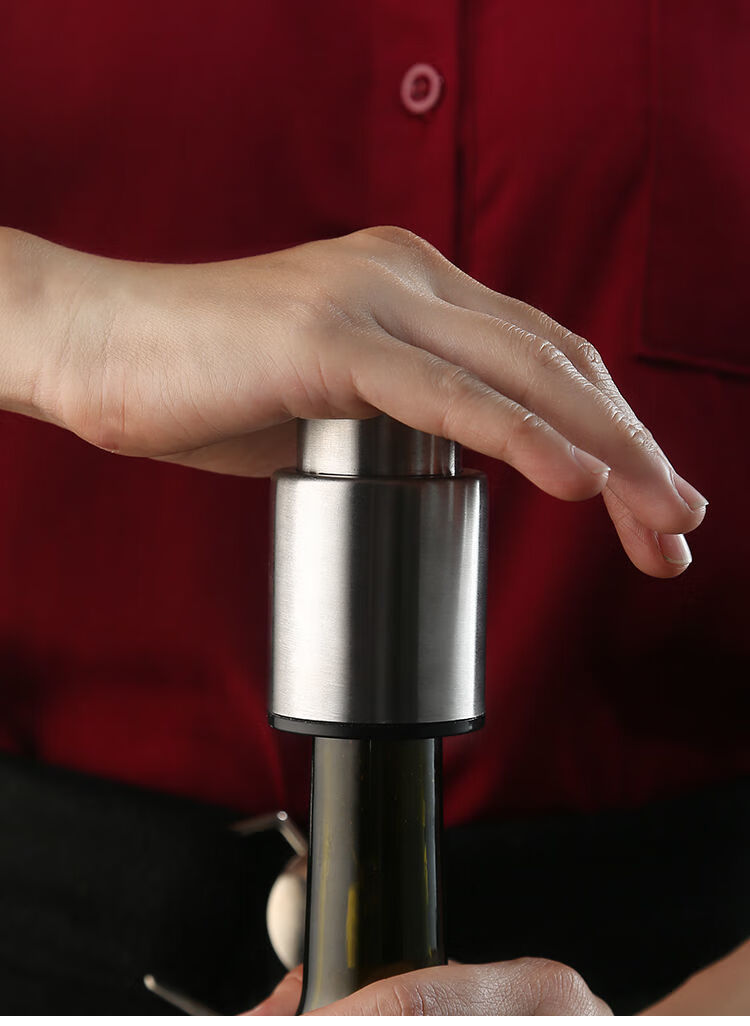 不锈钢红酒真空塞保鲜密封酒塞葡萄酒刻度瓶塞家用创意抽真空塞子