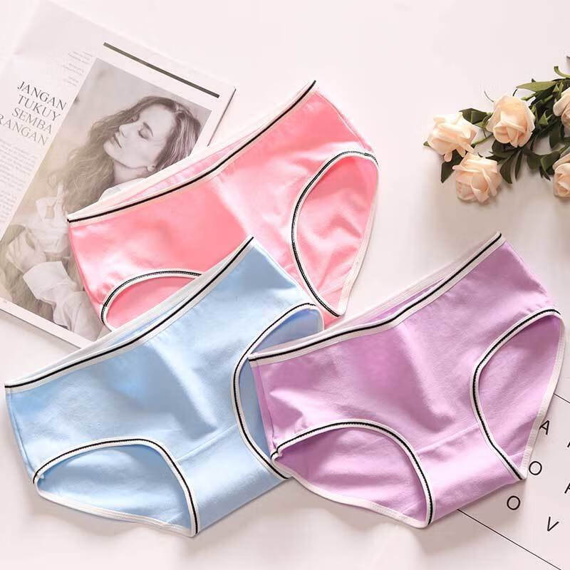 初中学生短裤少女生内裤可爱高中生棉三角裤头12韩版中腰纯色13白色