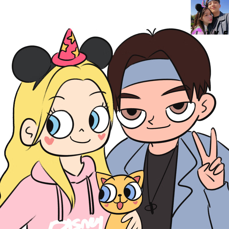 q版手绘头像画卡通真人照片动漫人像漫画头像定制情侣画像约稿ins风