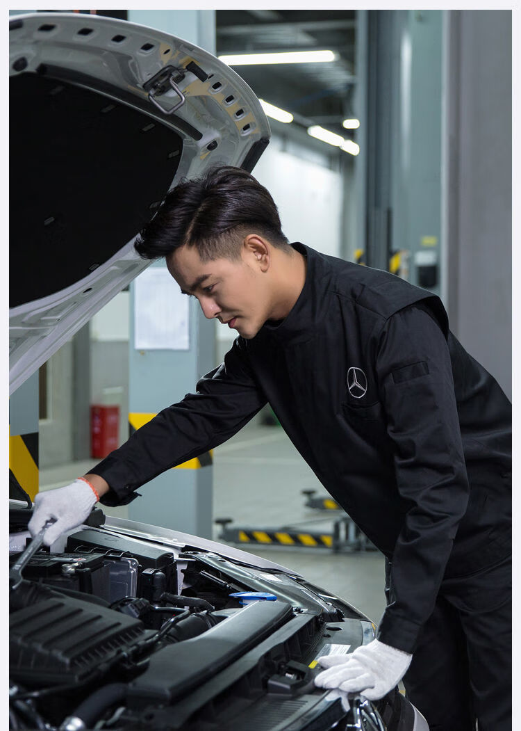 檀典原厂春秋冬季新款奔驰长袖工作服4s店汽修售后工装车间劳保服定制