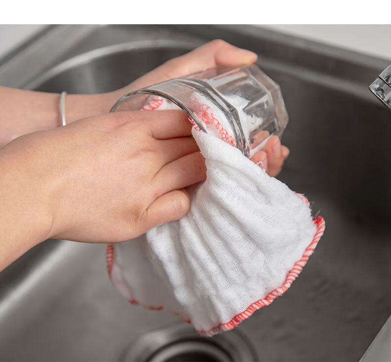 必备清洁好物驰翁全棉纱洗碗布不沾油易清洗抹布不掉毛清洁吸水柔软