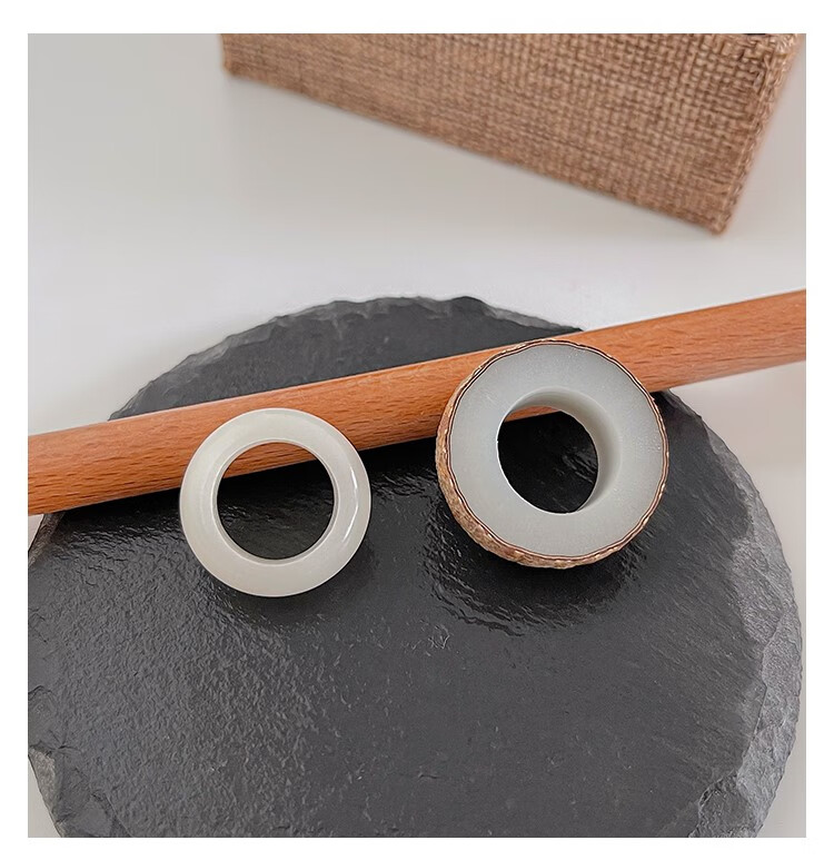 菩提果戒指 菩提果打磨戒指白玉diy情侣抖音同款礼物半成品 送女男