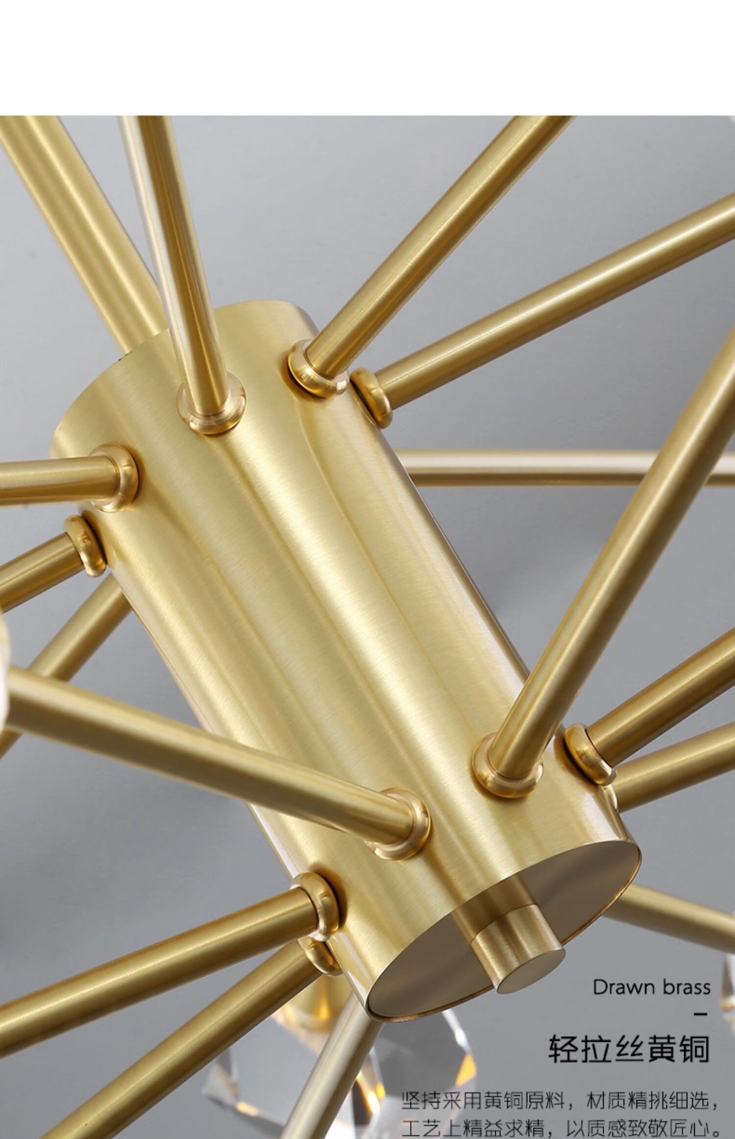 卢登斯全铜轻奢客厅吊灯冰菱角水晶灯具现代简约卧室灯网红餐厅分子