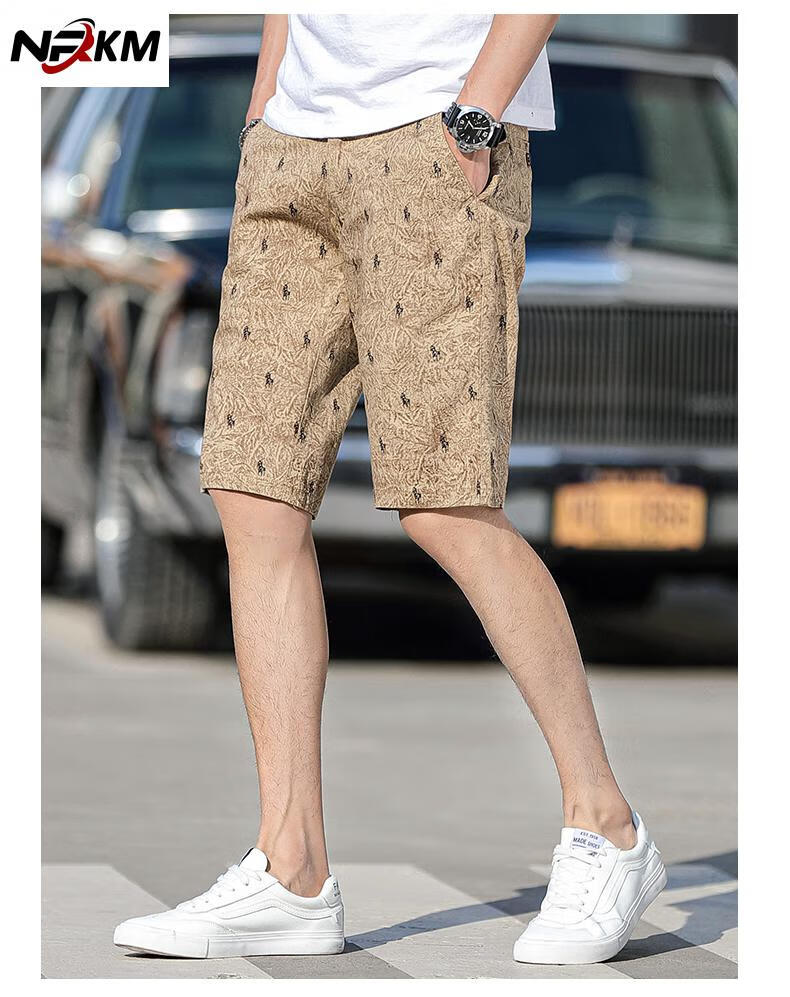 nrkm轻奢男装品牌高端品质中青年短裤男夏季新款印花短裤男韩版休闲五