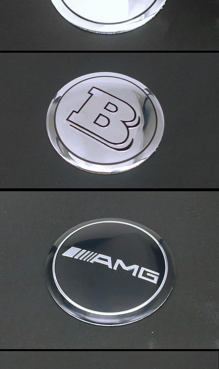 劳伦斯卡尔森巴博斯苹果树amg改装金色车标贴56mm 卡尔森款(1片)