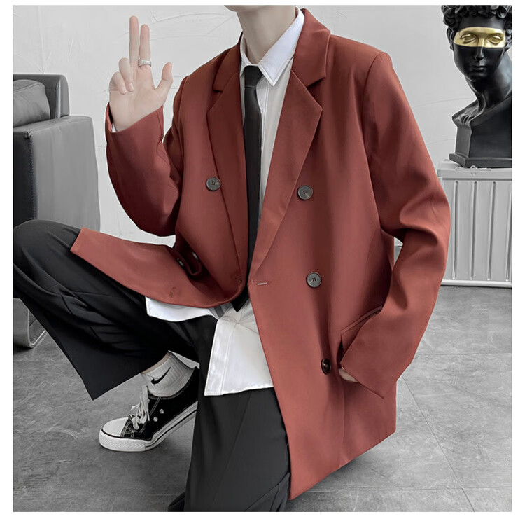 bizhan国潮男装5x胖哥230斤韩式西装外套男春秋季韩版潮流休闲西服