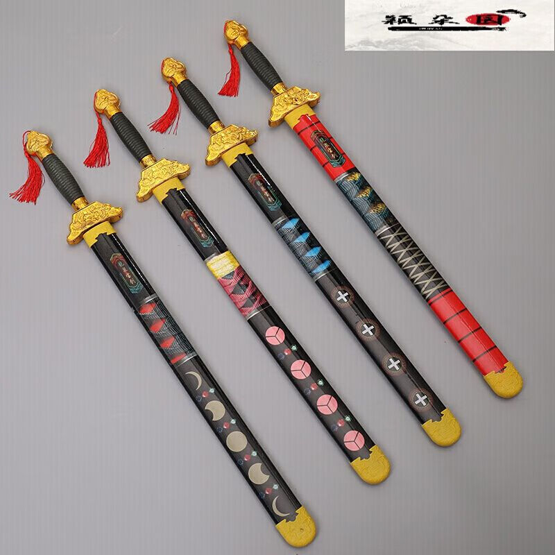 儿童玩具剑木木剑青龙剑户竹剑男孩表演道具练习剑道宝剑 电镀竹制