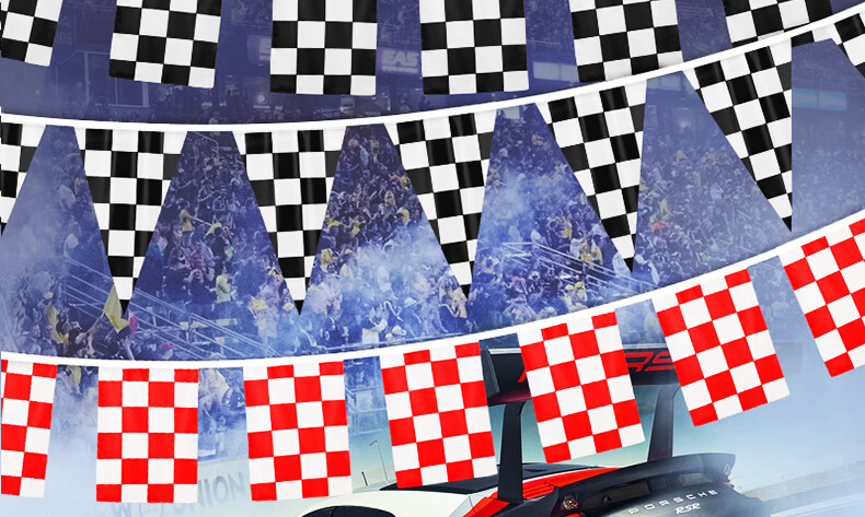 三角形串旗吊旗卡丁车旗帜发令信号旗赛道旗发车终点指挥旗帜赛车场 7