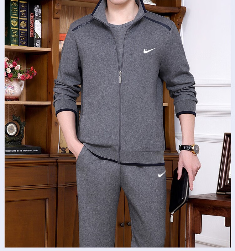 耐克(nike) 春秋季耐克nike运动套装男士中老年长袖运动服爸爸装休闲