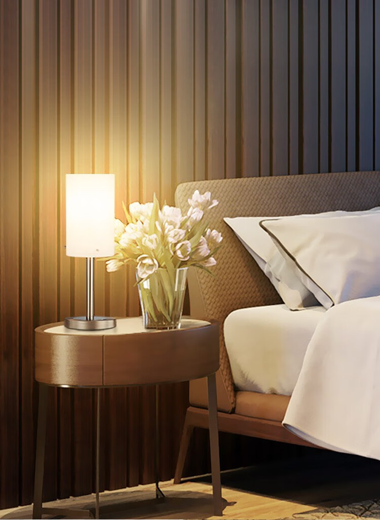 德国柏曼milla台灯卧室床头插电台灯led触摸开关可调光婴儿喂奶灯白玉