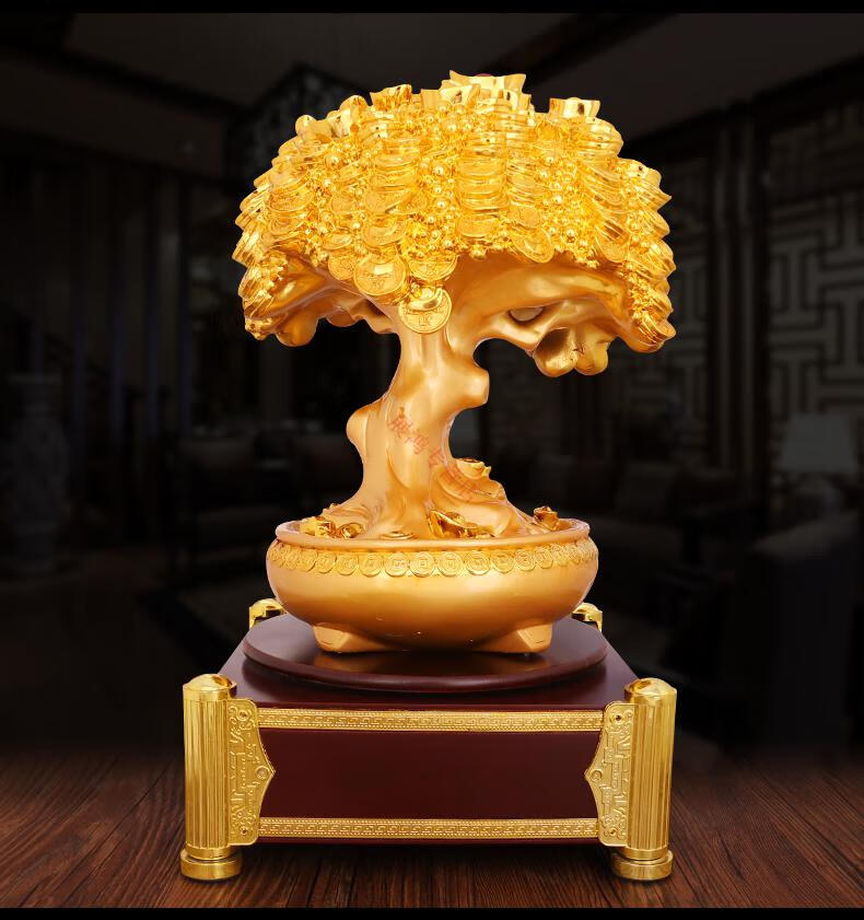 吧台摆件发财树大号发财树摆件摇钱树新开店铺送礼吧台装饰开业礼品