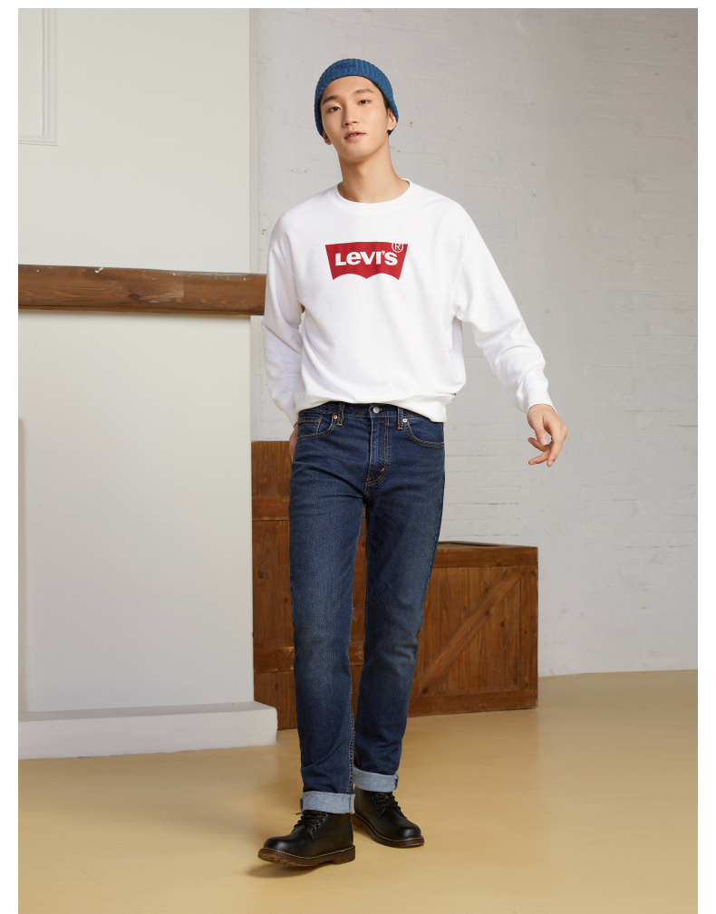 levis冬暖系列李维斯男士李维斯502经典锥型加厚牛仔裤295071104蓝色