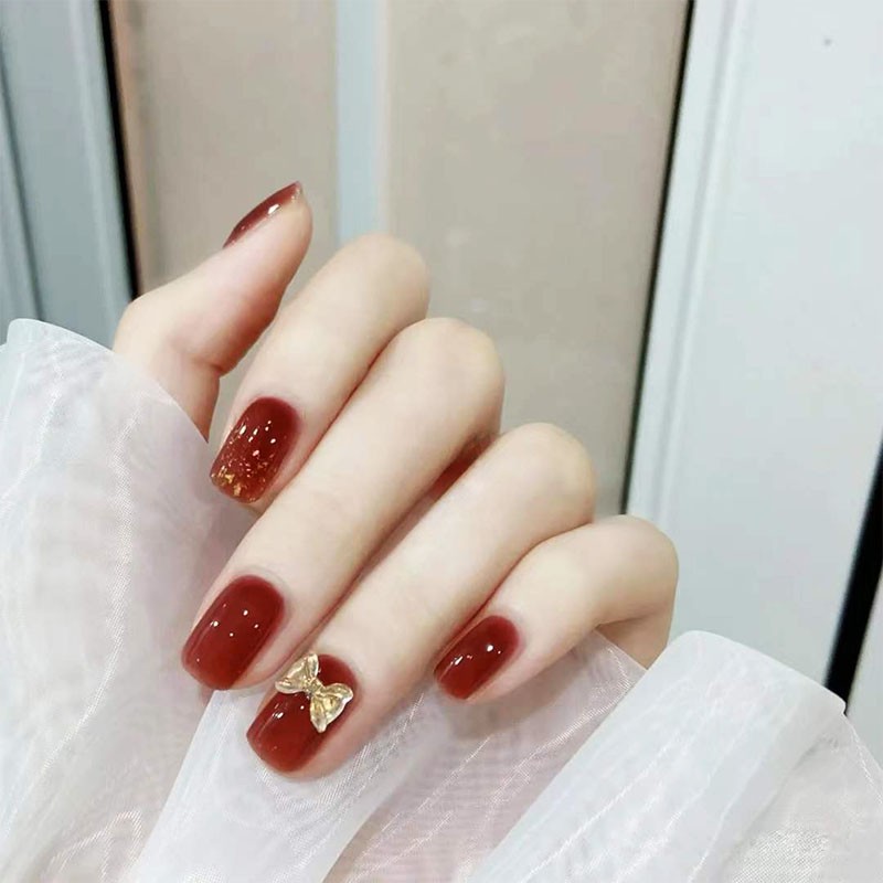 美甲指甲贴片成品可拆卸穿戴美甲反复女可摘可戴方头中长款假指甲图5