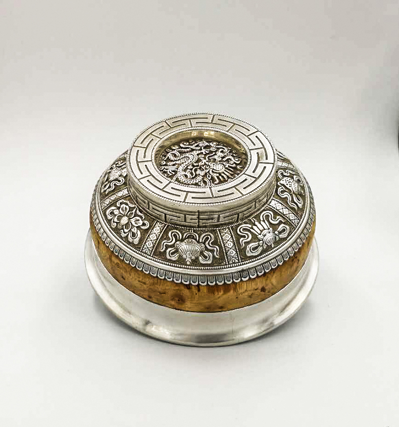 百年赛瀚银碗蒙古银碗手工蒙古银碗礼品工艺礼品加大号手工錾刻蒙古银