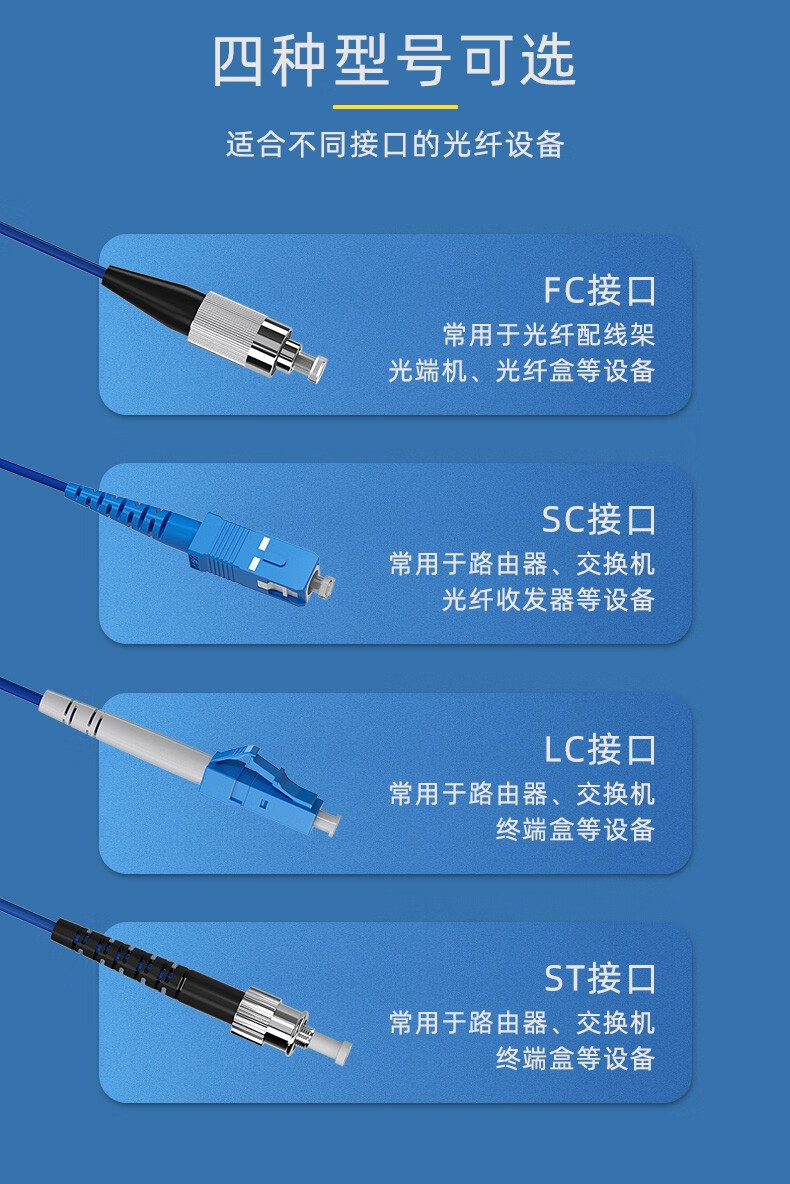 末将 野战光纤铠装跳线 电信级 防鼠尾纤lc单模单芯监控光缆双芯fc