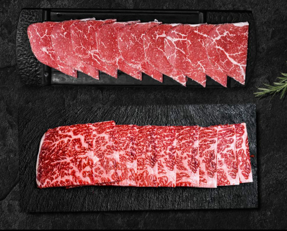 顺丰速运澳洲和牛m7厚切雪花牛肉日韩式烤肉食材新鲜烧烤肥牛片6人餐