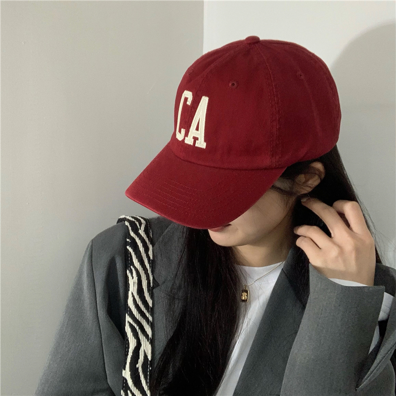 红同款ca棒球帽男女潮牌春秋高品质水洗复古鸭舌帽子fd-35322 西柚色