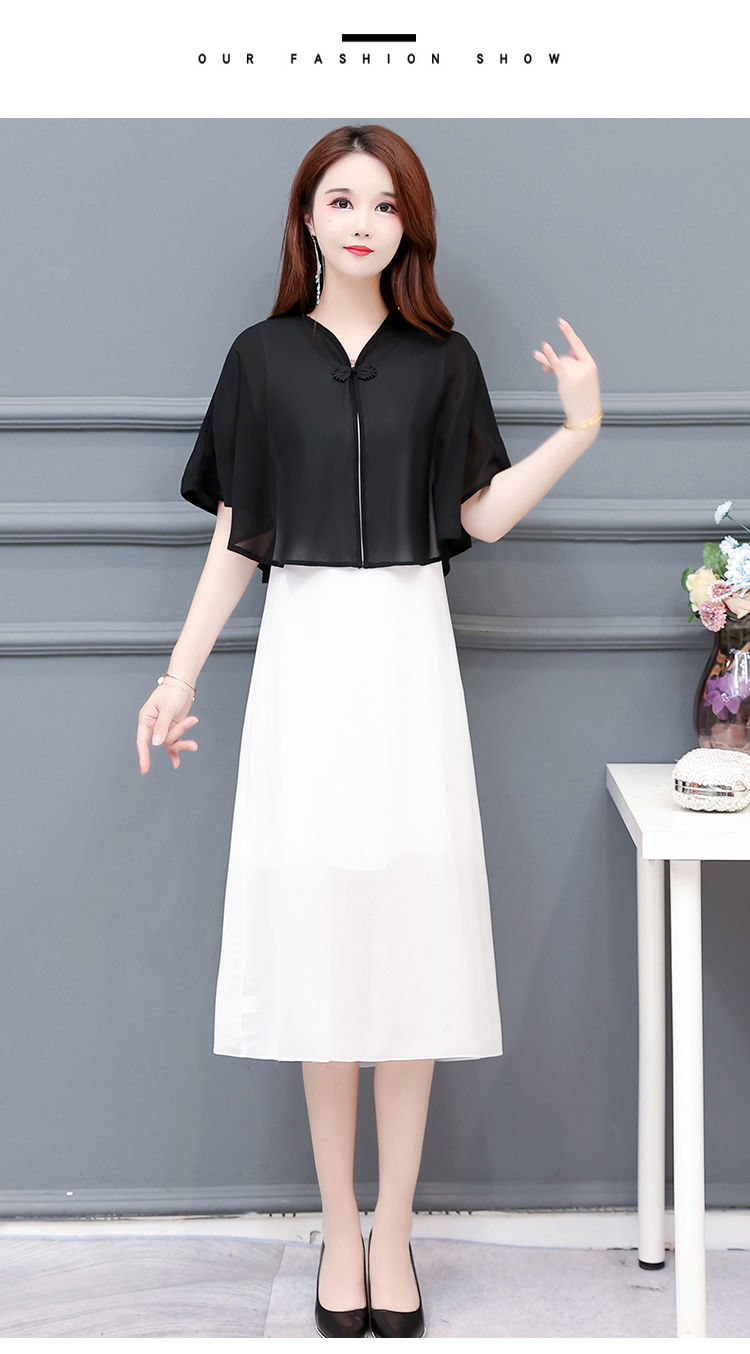 春夏雪纺披肩披肩女装外搭新款夏季雪纺斗篷防晒配旗袍吊带裙子披风小